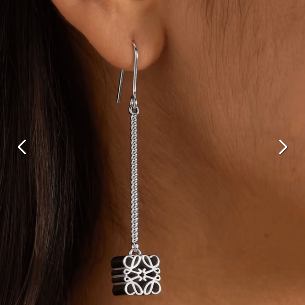 Silver  Loewe Anagram Dangle Earrings